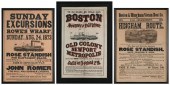 THREE TRAVEL BROADSIDES 19TH C