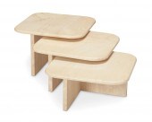 THREE TRAVERTINE NESTING SIDE
