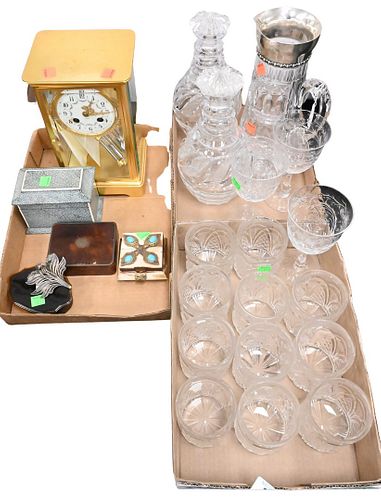 THREE TRAY LOTS WITH CUT GLASSThree