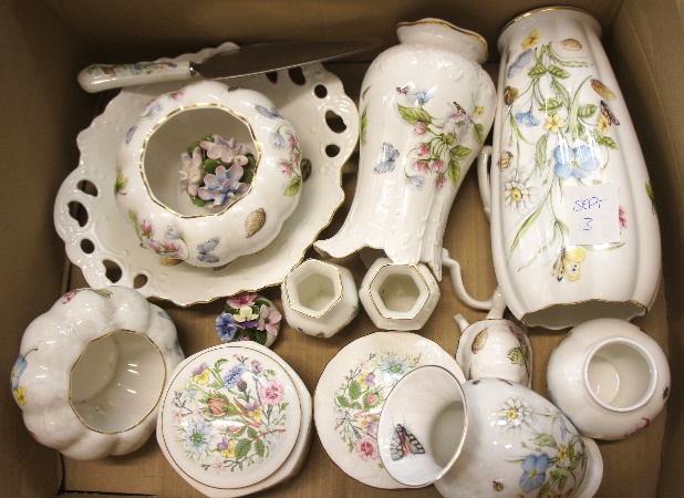 Three Trays comprising Aynsley Jugs