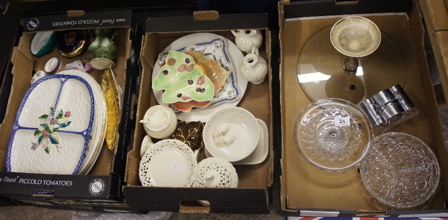 Three Trays of assorted Pottery and