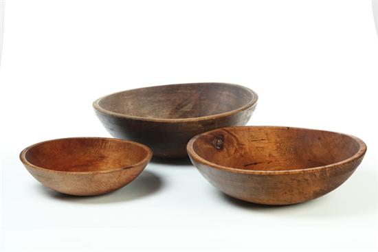THREE TREENWARE BOWLS.  American 