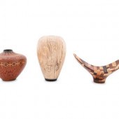 Three Turned Wood Objects by R