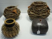 THREE TWIG BASKETS (TWO BY SAM