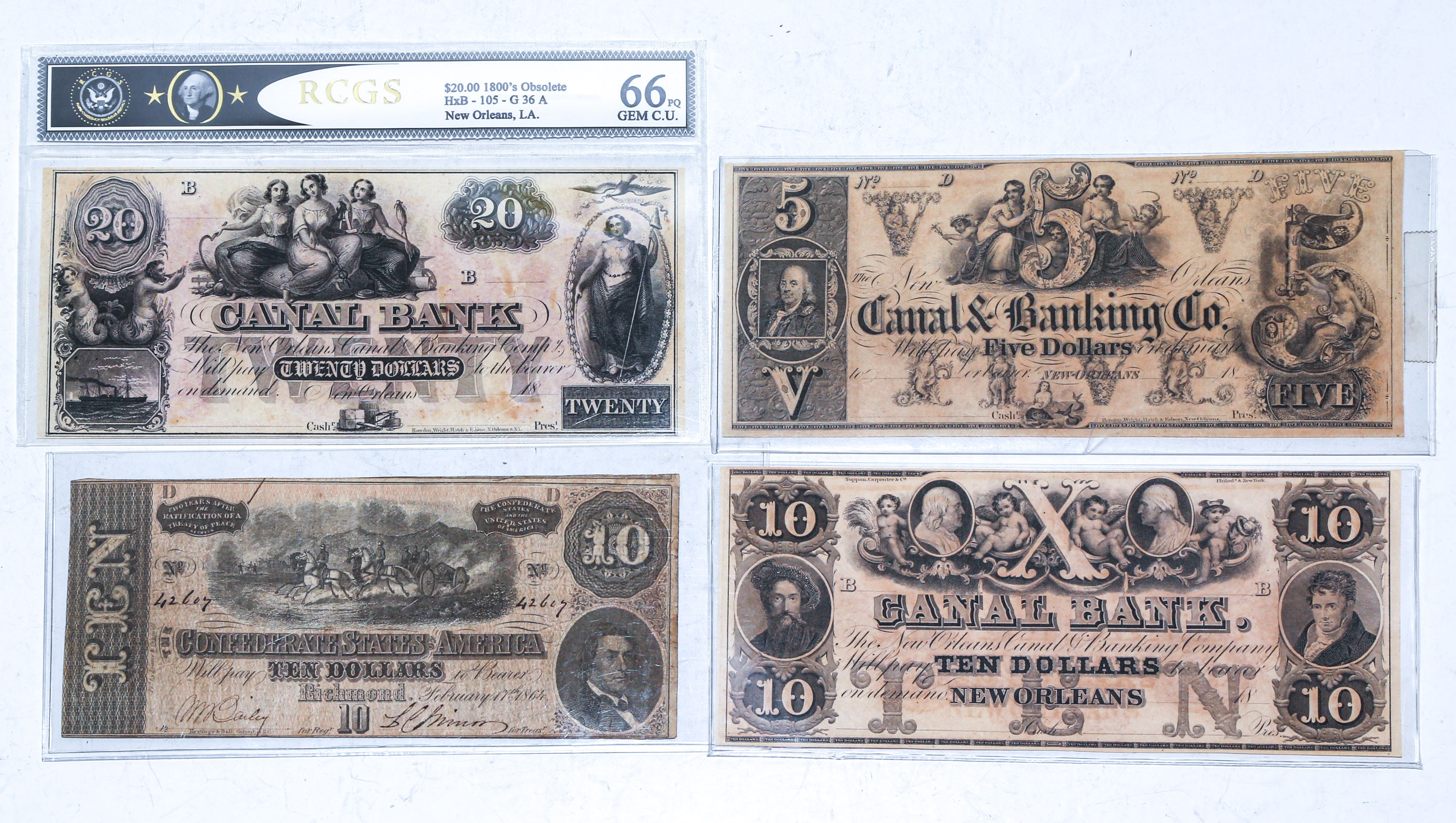 THREE UNC NEW ORLEANS CANAL BANK