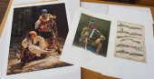 THREE UNFRAMED COLOR PRINTSThr