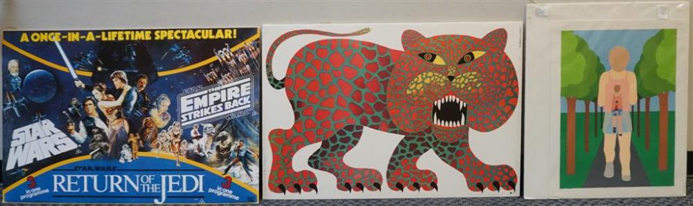 THREE UNFRAMED WORKS OF ARTThree