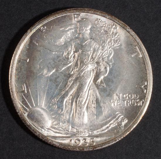 Three United States walking Liberty