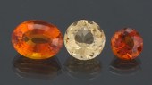Three Unmounted Citrine Gemsto