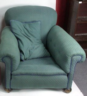 Three upholstered armchairs mid