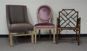 THREE UPHOLSTERED CHAIRSThree