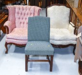 THREE UPHOLSTERED PARLOR CHAIR