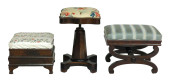 THREE UPHOLSTERED STOOLS, AMER