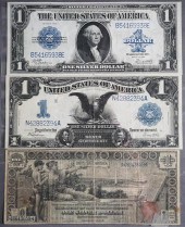 THREE U.S. 1-DOLLAR SILVER CER
