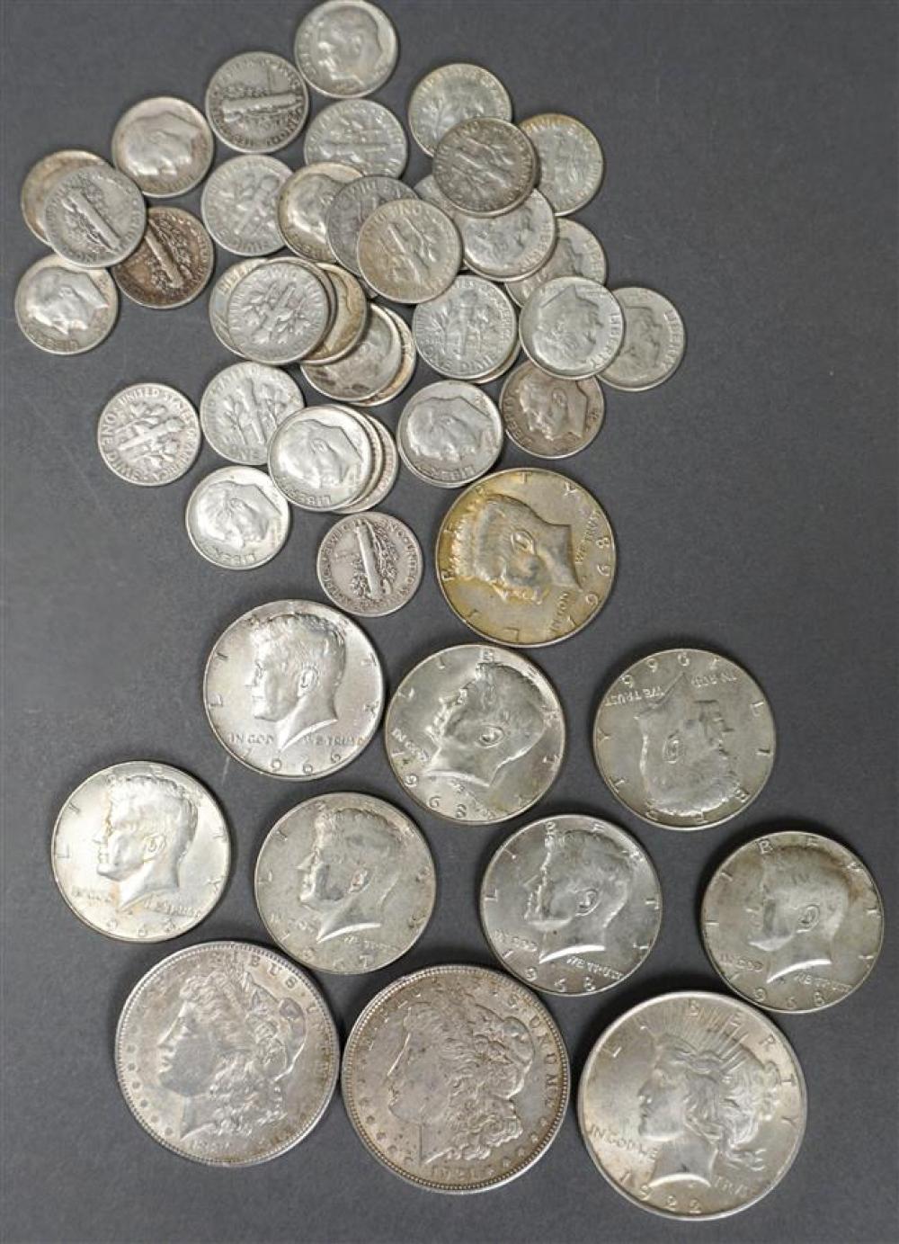THREE U.S. SILVER DOLLARS, EIGHT