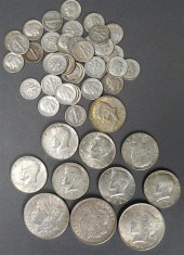 THREE U.S. SILVER DOLLARS, EIG