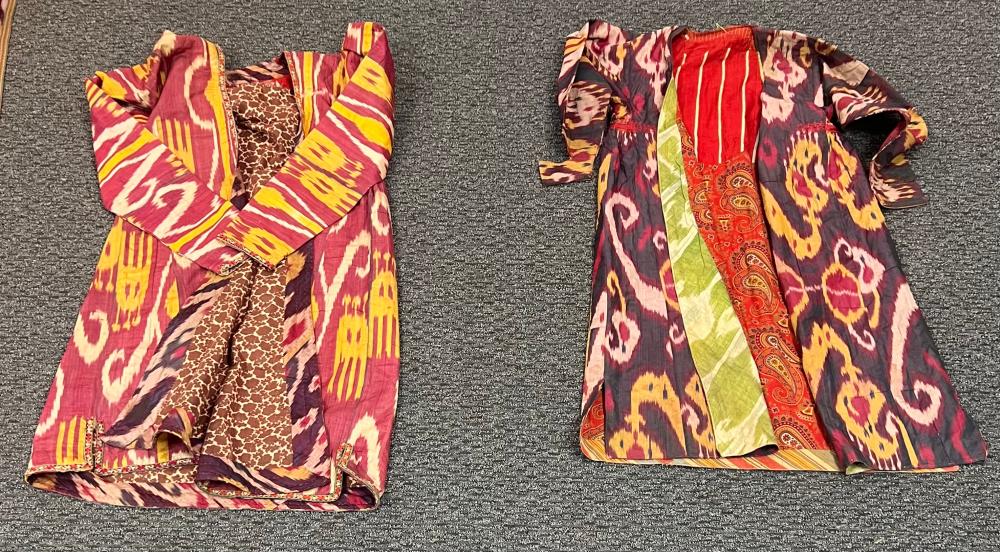 THREE UZBEK IKAT FABRICS LARGEST: 7