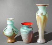 THREE VANDERMARK ART GLASS VAS