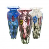 THREE VANDERMARK ART GLASS VAS