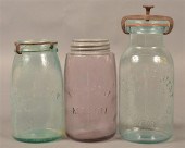 THREE VARIOUS ANTIQUE GLASS CA