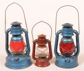 THREE VARIOUS RAILROAD LANTERN