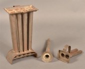 THREE VARIOUS TIN CANDLE MOLDS
