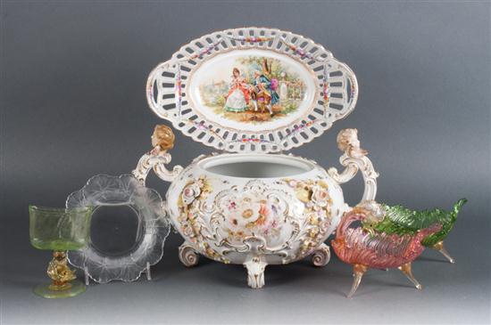 Three Venetian glass dishes