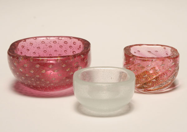 Three Venini art glass bowls