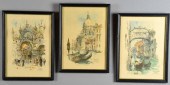 THREE VENITIAN FRAMED PRINTSTw