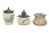 THREE VICTORIAN ART GLASS BISC
