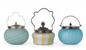 THREE VICTORIAN ART GLASS BISC