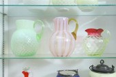 THREE VICTORIAN ART GLASS PITC