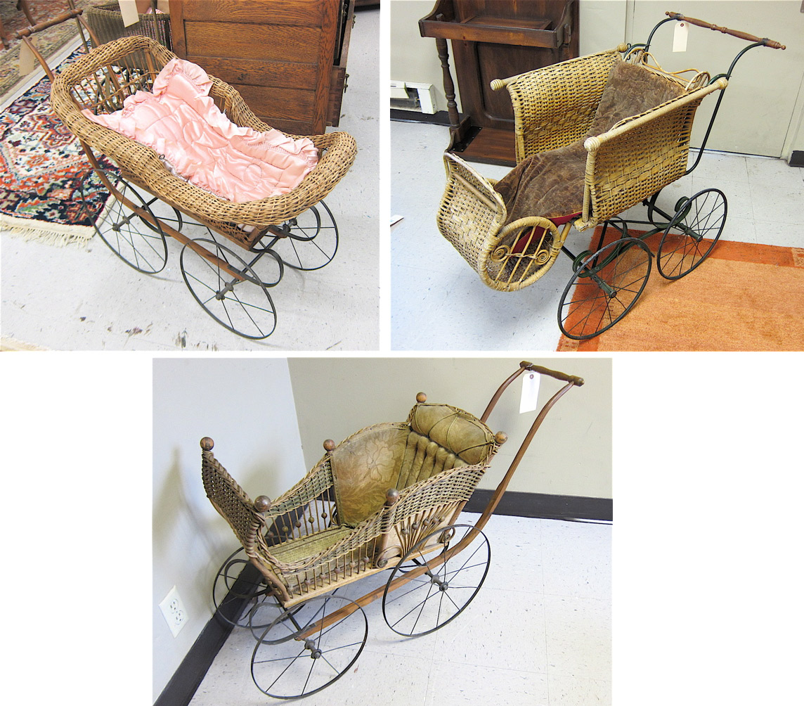 THREE VICTORIAN BABY BUGGIES