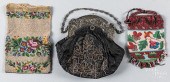 THREE VICTORIAN BEADWORK PURSE