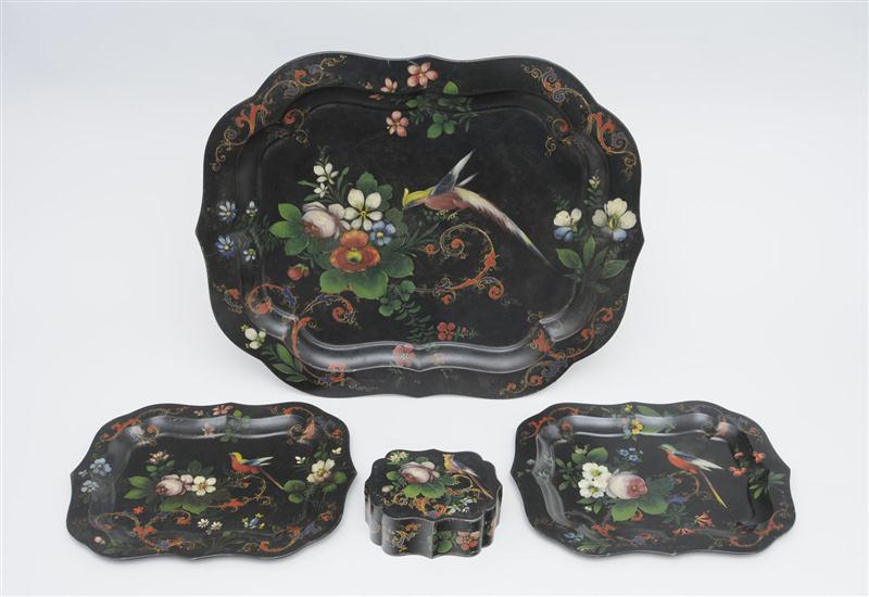 THREE VICTORIAN BLACK-GROUND