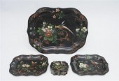 THREE VICTORIAN BLACK-GROUND T