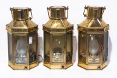 THREE VICTORIAN BRASS SHIP'S L