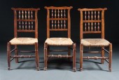 Three Victorian carved elmwood