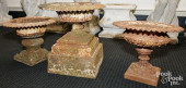 THREE VICTORIAN GARDEN URNS<br