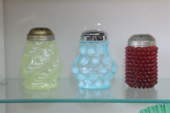 THREE VICTORIAN GLASS SUGAR
