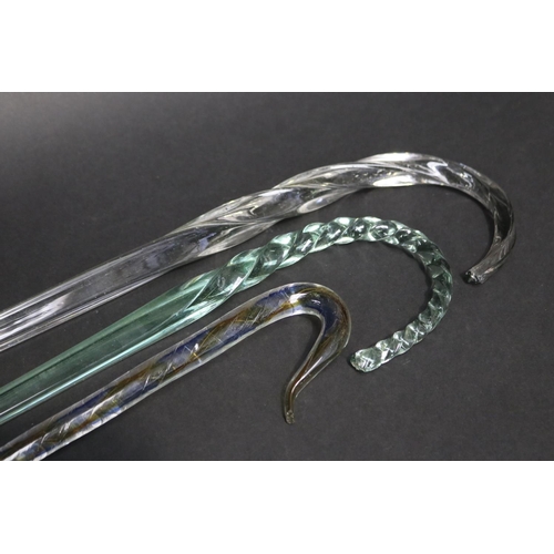 Three Victorian glass walking