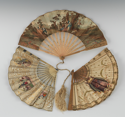 Three Victorian Hand Fans The first