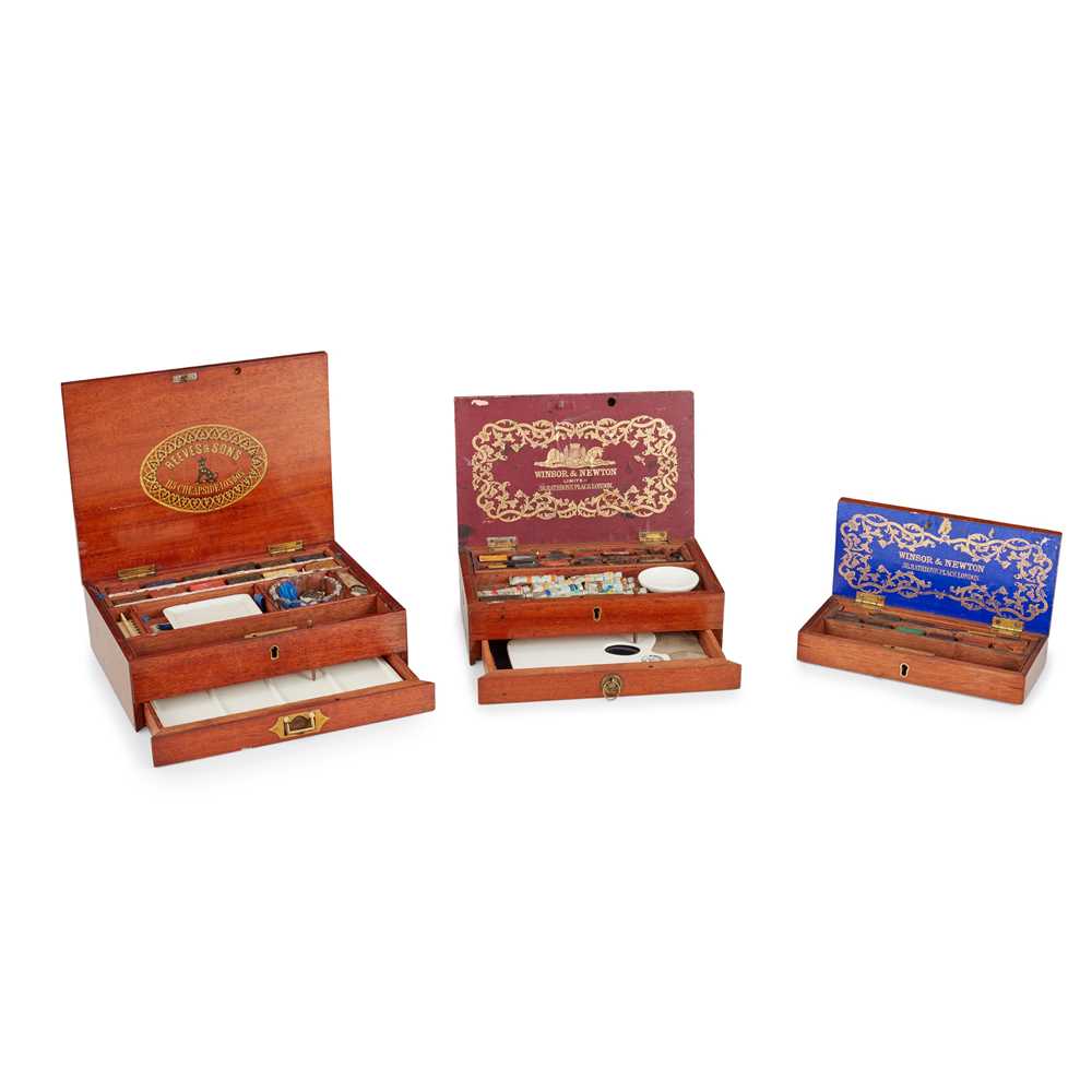 THREE VICTORIAN MAHOGANY ARTIST'S