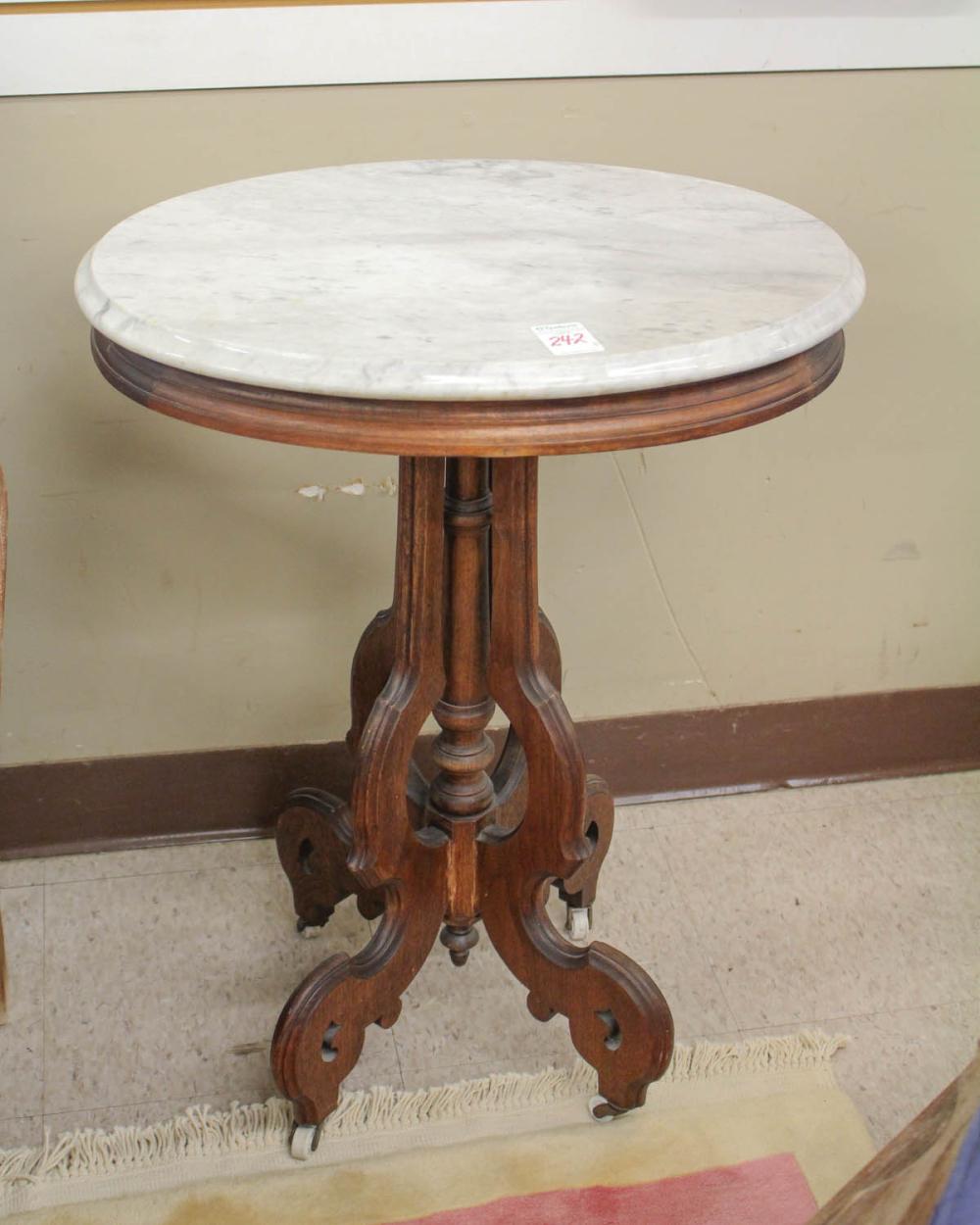 THREE VICTORIAN MARBLE-TOP WALNUT