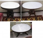 THREE VICTORIAN OVAL MARBLE-TO