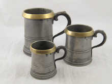 Three Victorian pewter official
