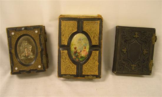 Three Victorian photo albums with
