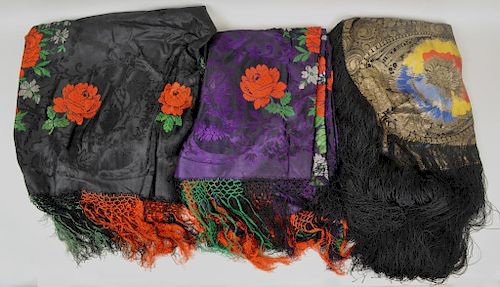 THREE VICTORIAN SILK