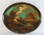 THREE VICTORIAN TOLE PEINT TRA