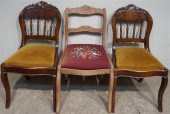 THREE VICTORIAN WALNUT UPHOLST